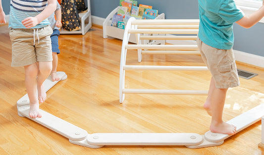 Kids playing in a montessori reggio waldorf playroom