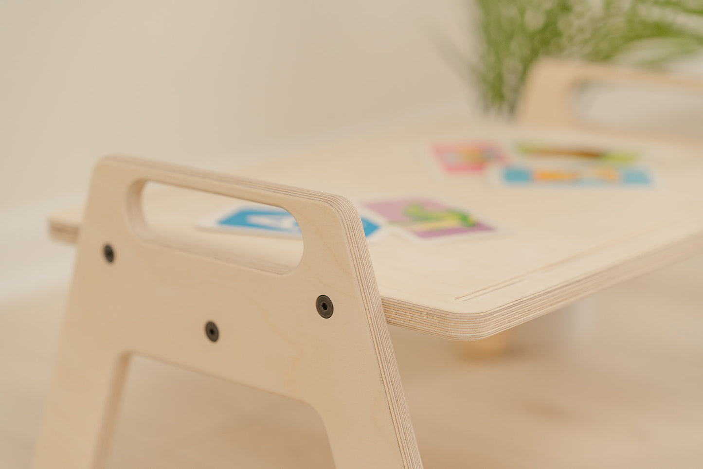 child height small table with handles to carry the individual sized wooden table