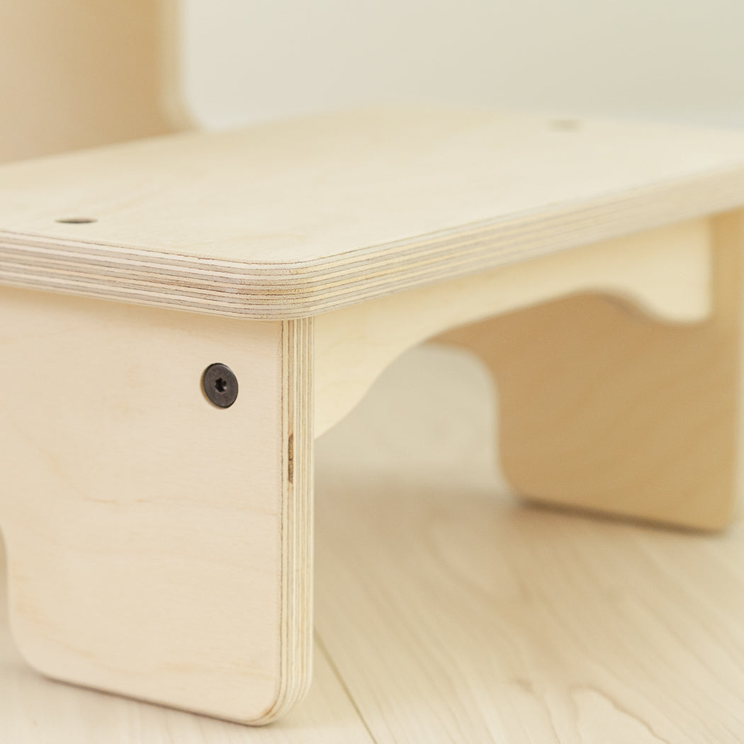 Blueberry and Third best kids step stool in solid birch and poplar, versatile two-step design for kitchen, bathroom, and bedroom independence