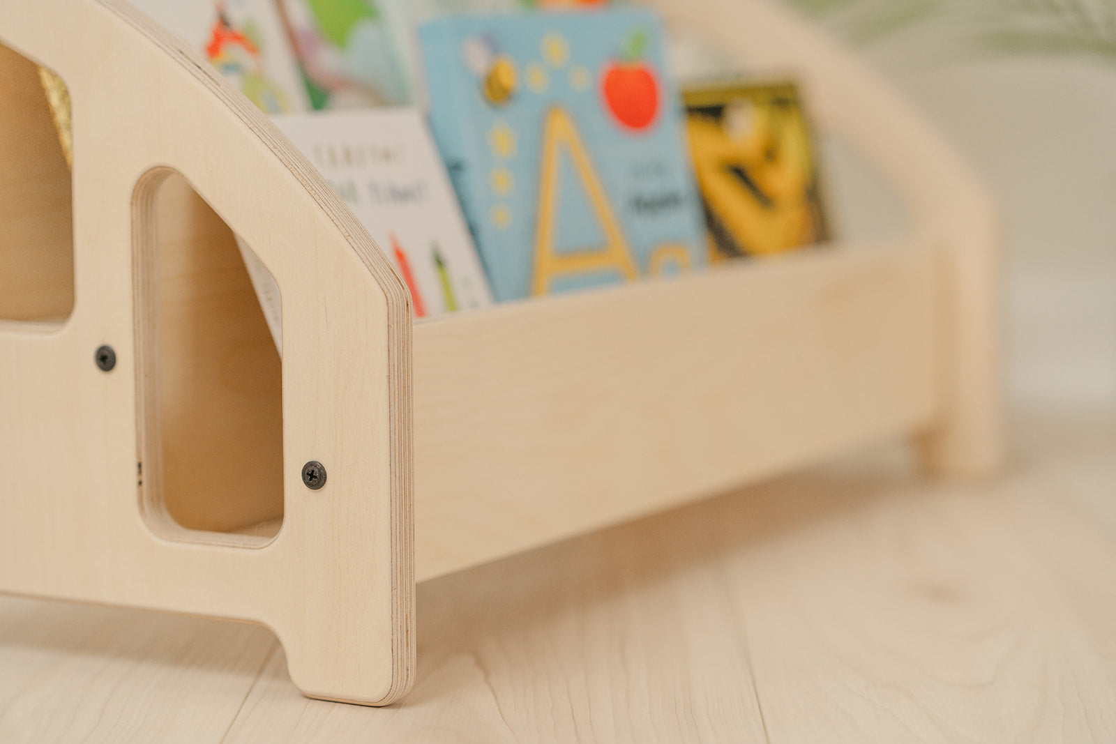 Blueberry and Third best Montessori bookshelf for small spaces, low-profile floor bookcase fits nursery, bedroom, or calming corner