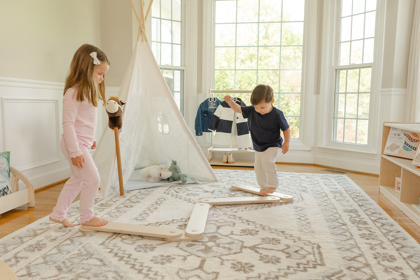 Blueberry and Third best toddler balance beam — best gift for 2 year old girl or boy, solid birch construction exceeds U.S. CPSC safety standards