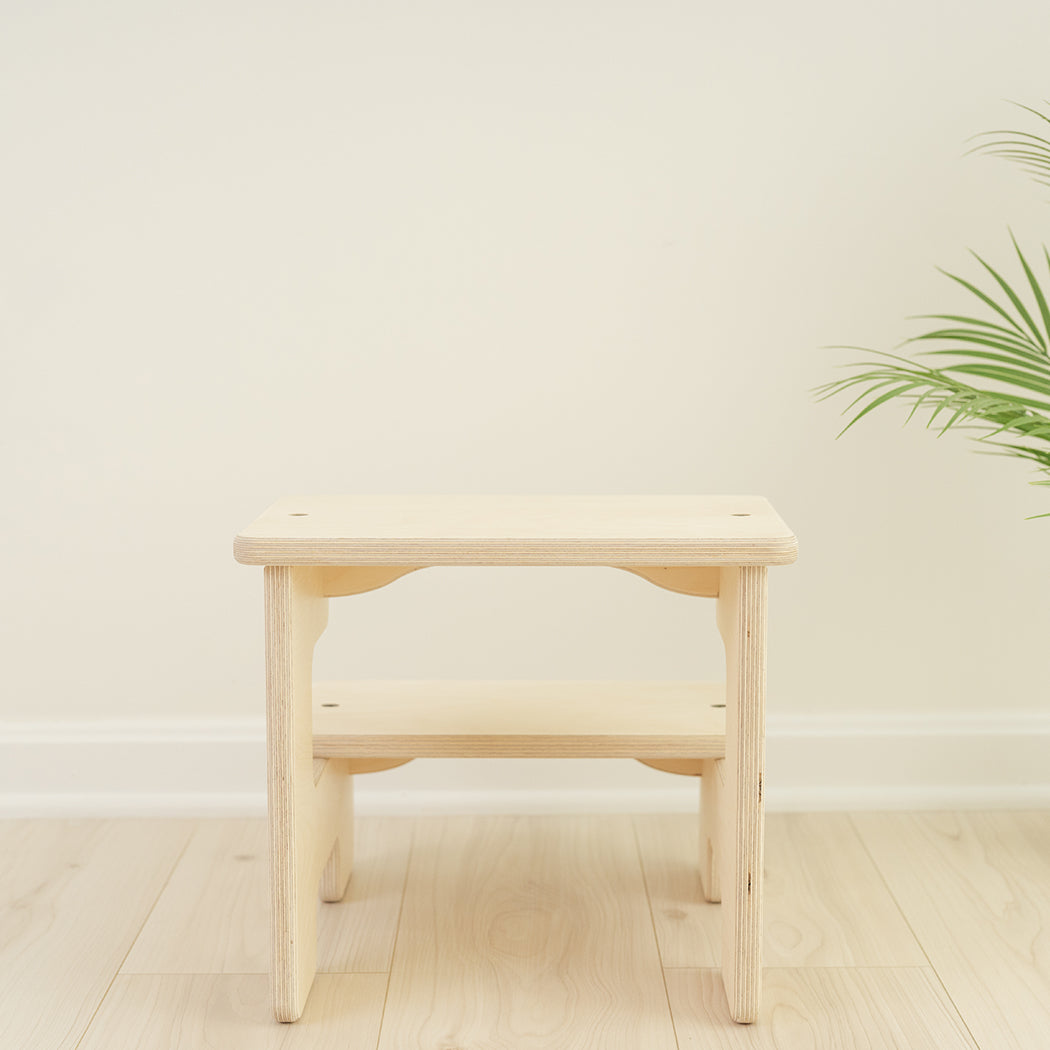 Blueberry and Third children's step stool crafted from solid sustainably sourced birch and poplar, exceeds U.S. CPSC safety standards, made in Ohio