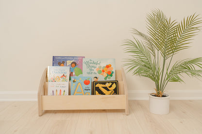 Blueberry and Third solid wood kids bookcase, non-toxic eco-friendly finish, exceeds U.S. CPSC safety standards, best Montessori bookshelf for toddlers