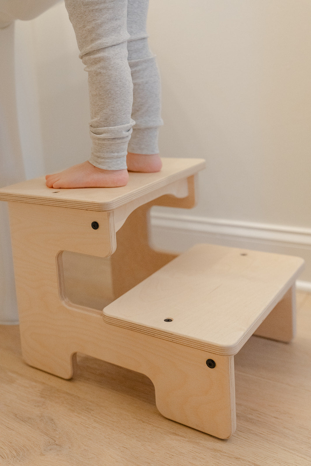 Blueberry and Third step stool for kids, high-end children's furniture with smooth rounded edges, 200-pound weight capacity, safe for ages 3 to 8