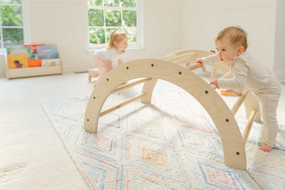 Blueberry and Third wooden climber for toddler climbing toys, non-toxic solid wood Montessori climbing arch, handcrafted in Ohio for ages 6 months and up