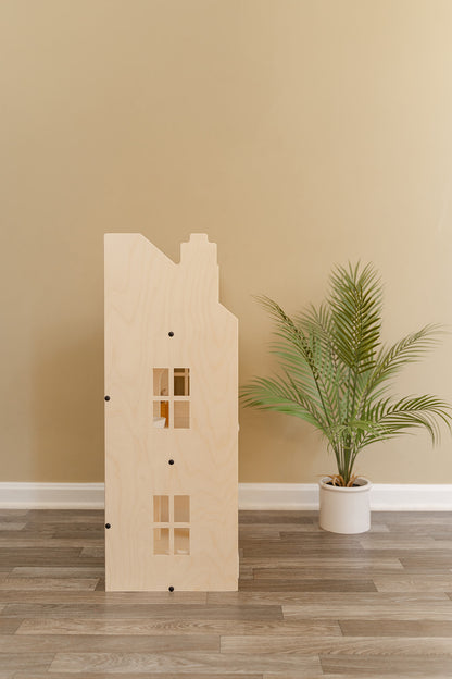 Side profile of the Georgina and Scandinavian inspired dollhouse