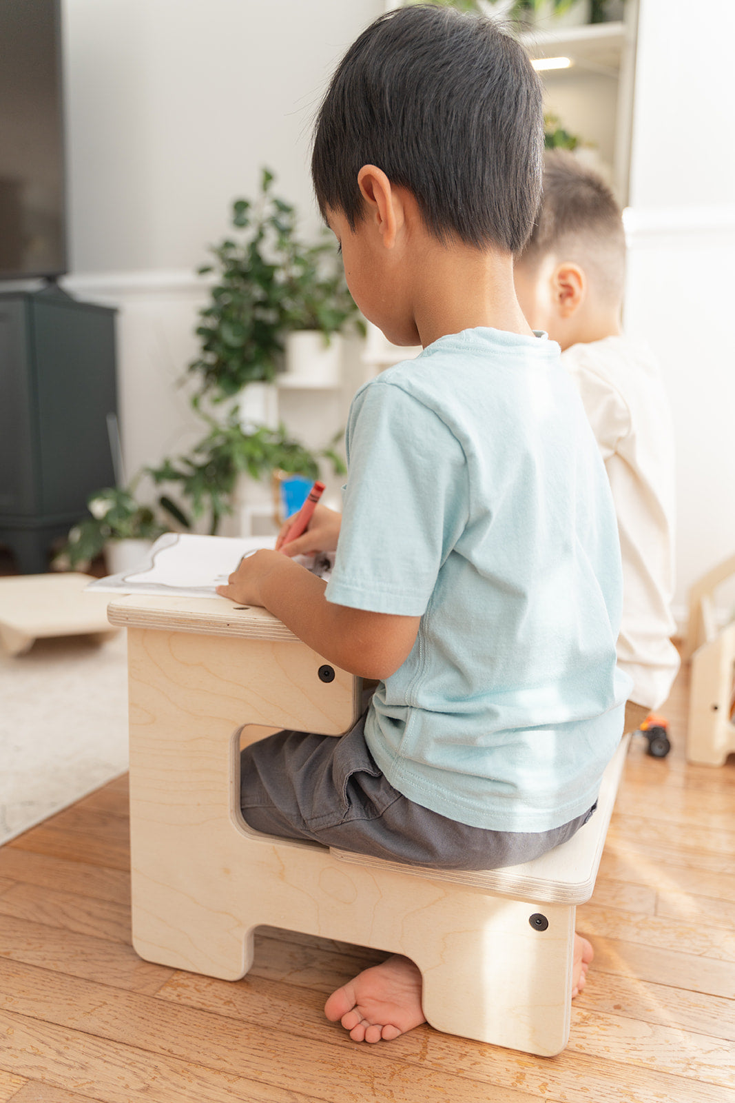 Double Step Stool for Kids | Wooden Kitchen Helper | USA Made Double Step Stool for Kids | Wooden Kitchen Helper | USA Made